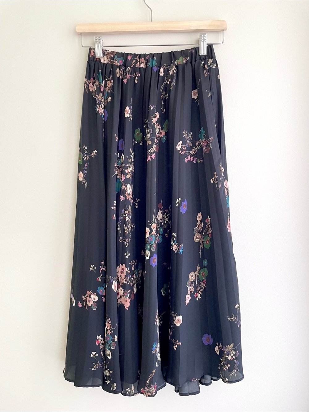 Massimo Dutti Black Floral Maxi Skirt Occasion Party Office